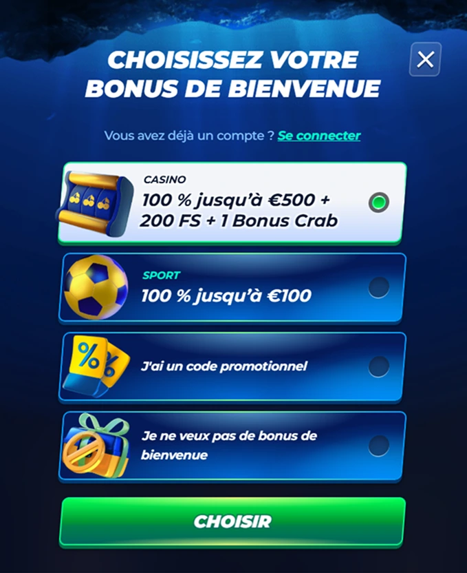 Ătapes dâinscription au casino BassBet avec options de bonus